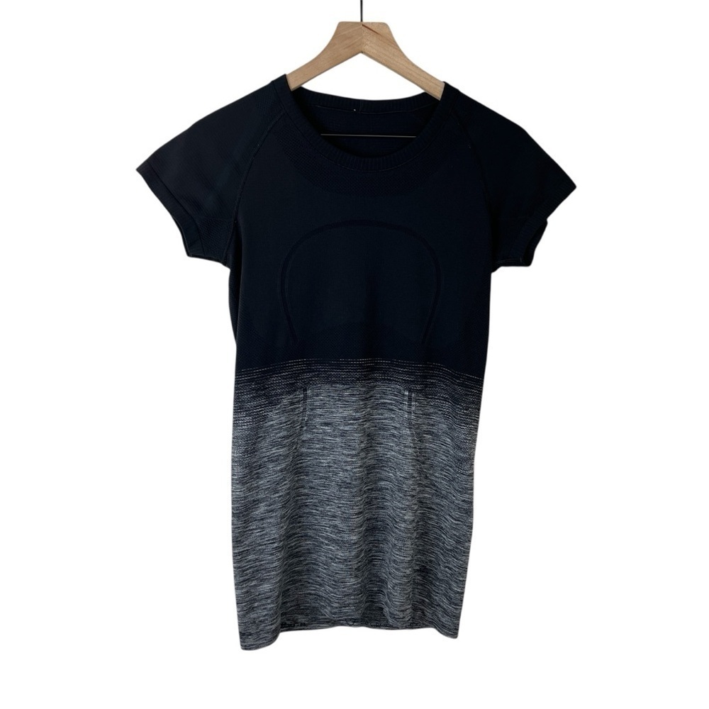Lululemon Swiftly Tech Short Sleeve Crew Black Gray Ombre